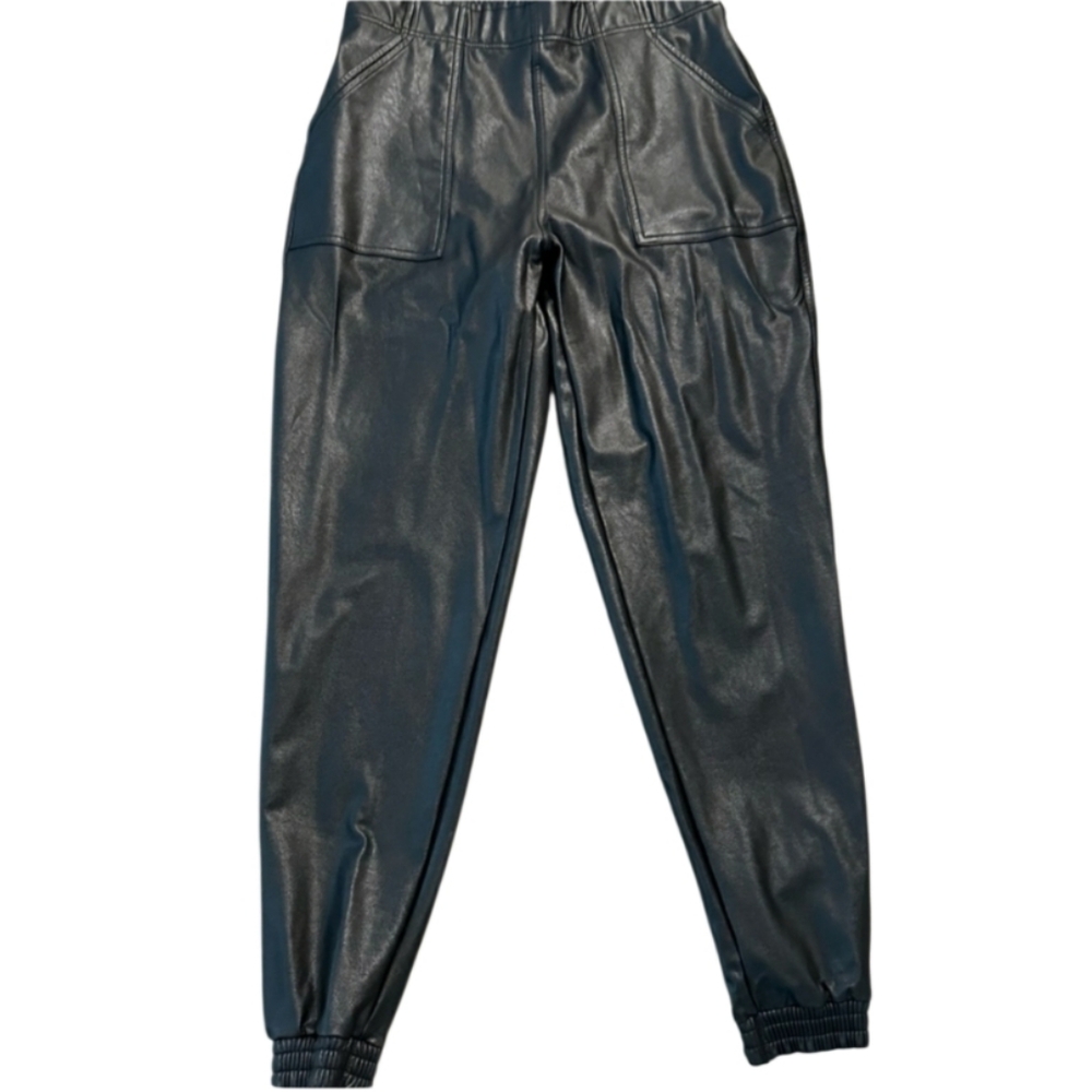 Spanx Black Faux Leather Joggers - Picture 6 of 11